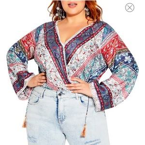NEW City Chic Angel Heart Long Sleeve Bodysuit
